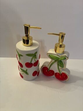 Cherry Ceramic Dispenser set